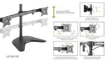 Load image into Gallery viewer, Dual Monitor Stand. Fits most 13"-27" Monitors