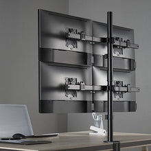 Load image into Gallery viewer, Brateck Pole Mount Quad-Screen Monitor Mount Fit Most 17"-32" Monitors, Up to 9kg per screen VESA 75x75/100x100