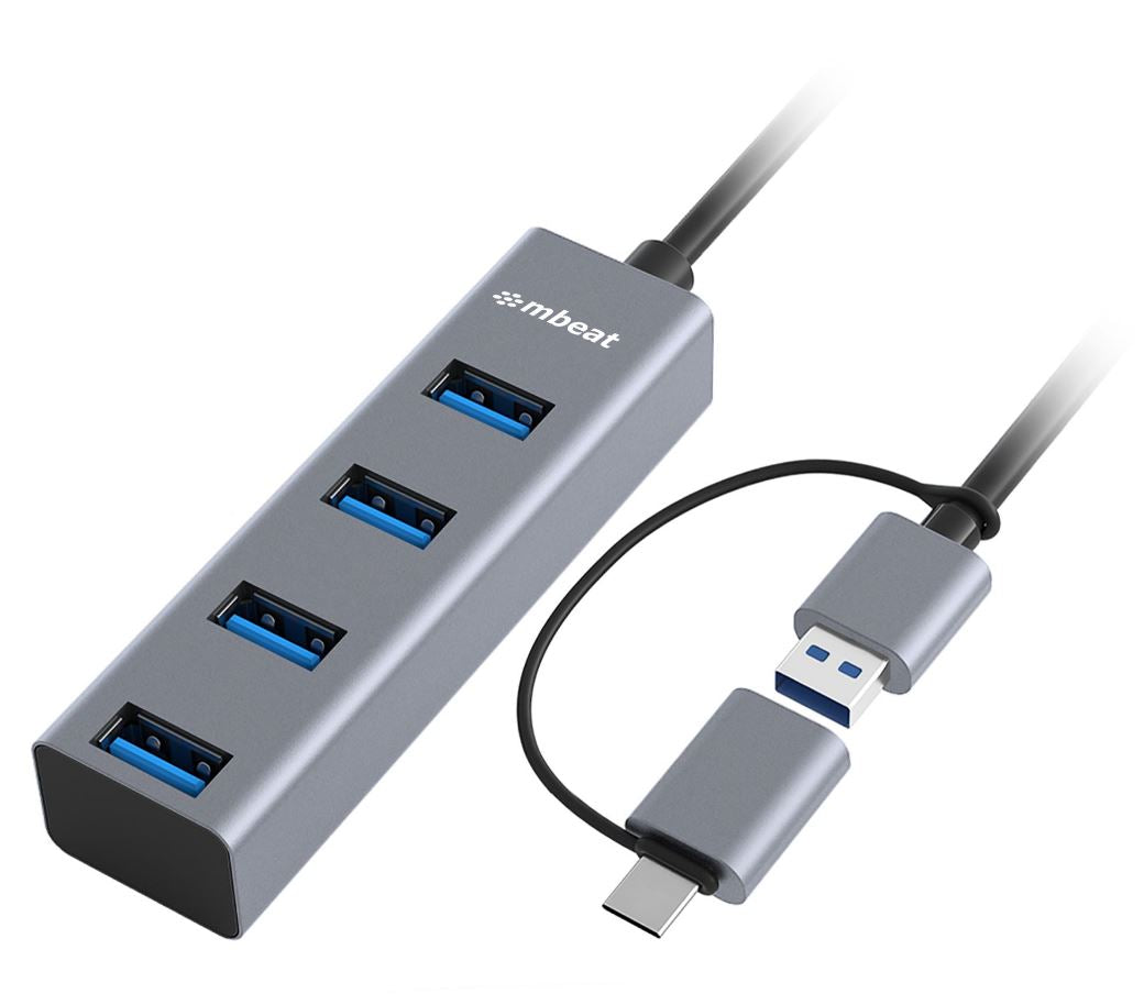 mbeat 4-Port USB 3.0 Hub Space Grey